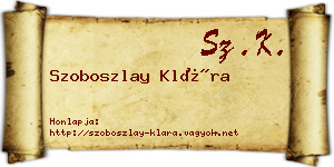 Szoboszlay Klára névjegykártya