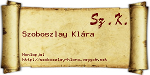 Szoboszlay Klára névjegykártya